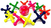 JA-RU Jumbo Jax Toy Set w/Rubber Ball (24 Jax Set) Rainbow Neon Color Jacks Game for Kids & Adults. Classic Retro Toys. Bulk Birthday Party Favors Vintage Stocking Stuffers Pinata Filler. 731-24p